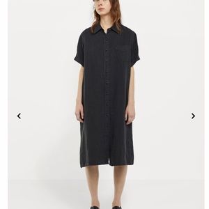 Beautiful long 100% linen button down dress
